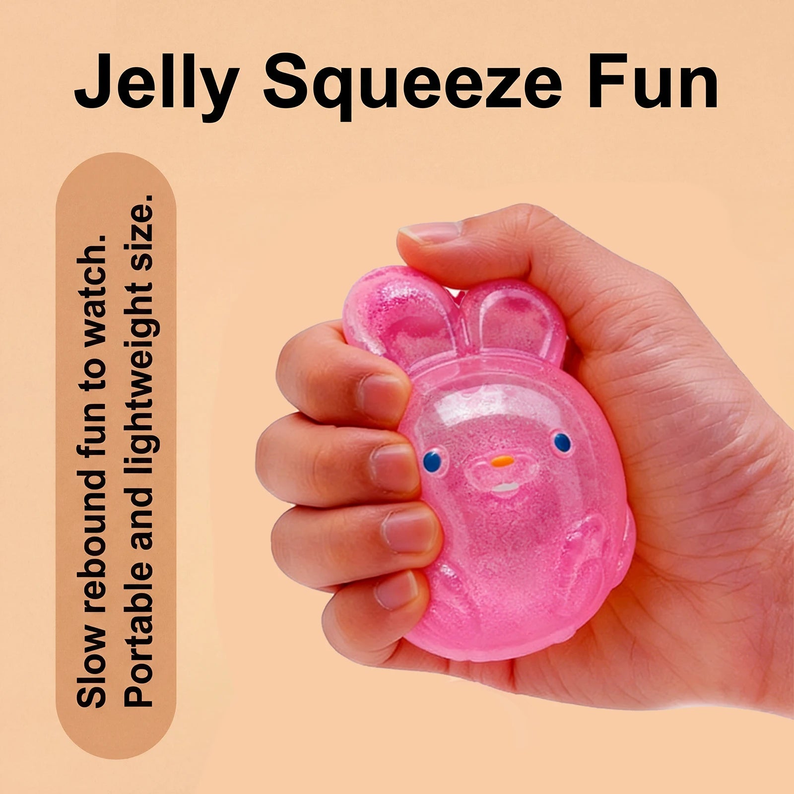 Rabbit Jelly Squishy Toy TPR Fidget – Kids & Adults Squeeze Fun