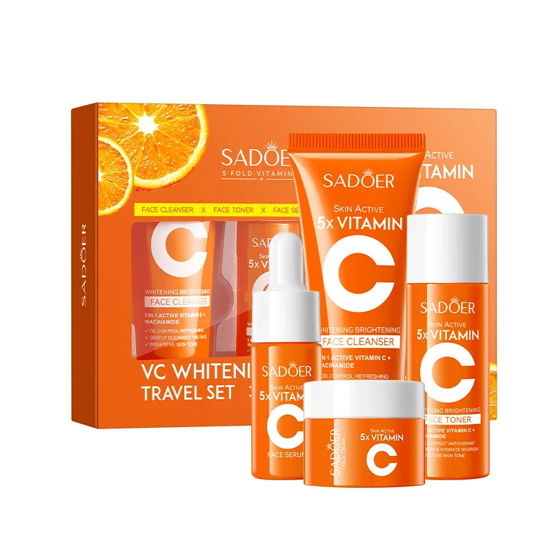 SANENDI Vitamin C Travel Skincare Set – 4-Piece Glow Kit Travel Skincare Set Oasis Select 1BOX