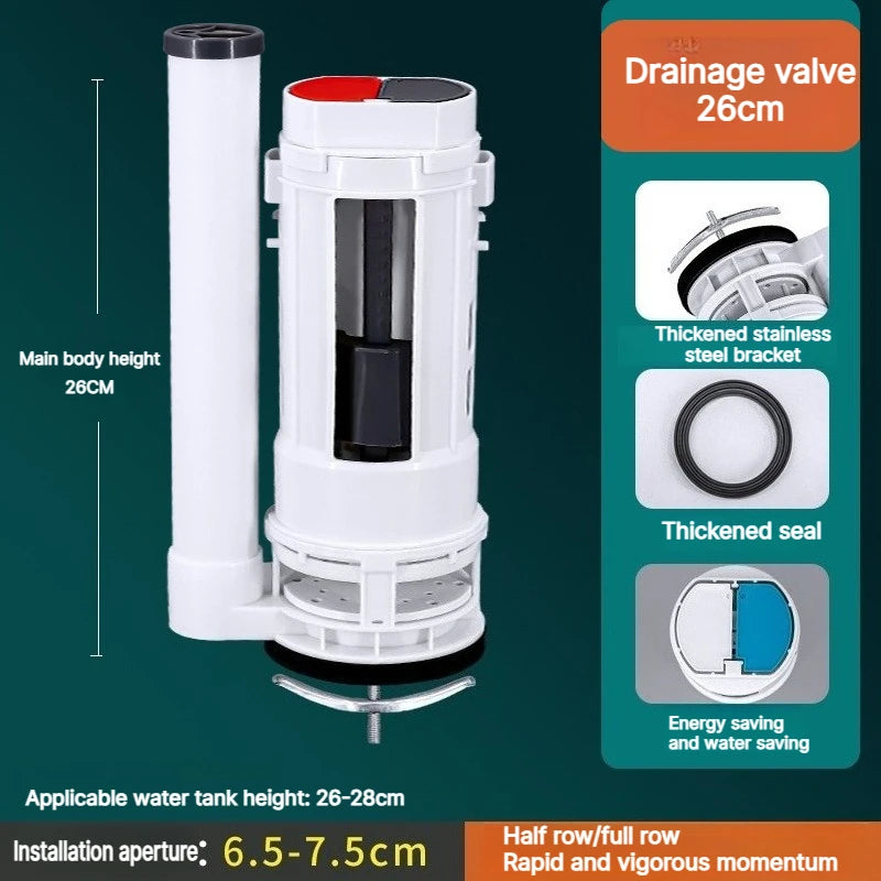 Split Toilet Drain Valve Two-button Toilet Water Outlet Valve Water Tank Dual Flush Fill Drain Flush Cistern Valve Fittings Oasis Select 26 CM