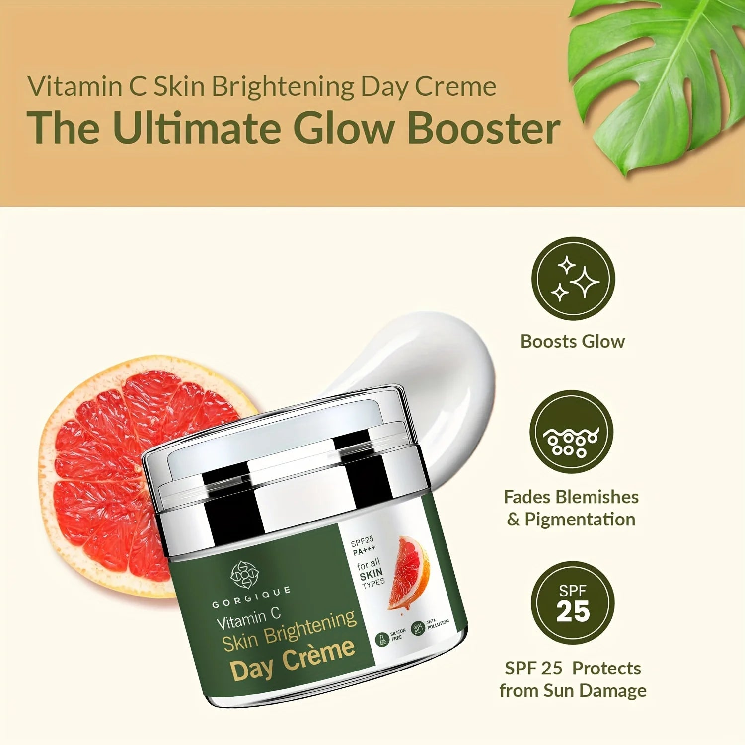 GORGIQUE Vitamin C Day Cream SPF 25 PA+++ Brightening 50ml Vitamin C Day Cream Oasis Select