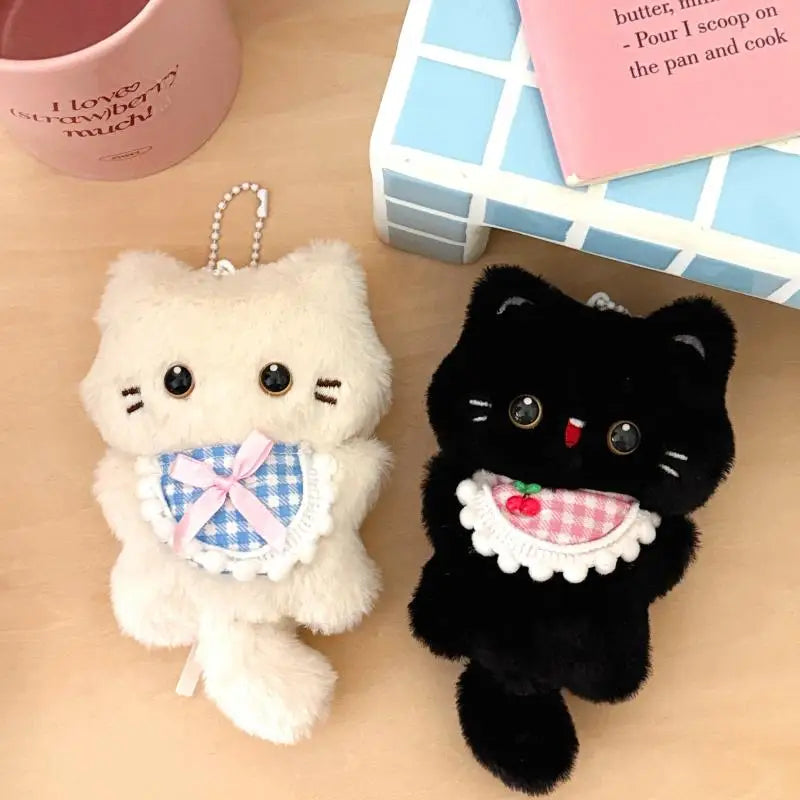 Bib Plush Cat Bag Charm Cute Squeaky Pendant for Women Girls Kids Travel Daily Accessory Holiday Gift Oasis Select