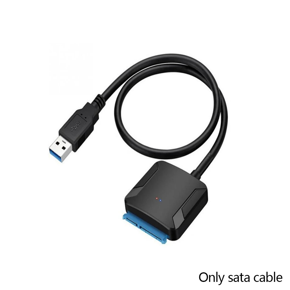 SATA to USB 3.0 Adapter Cable – HDD SSD 2.5"/3.5" + 12V Power
