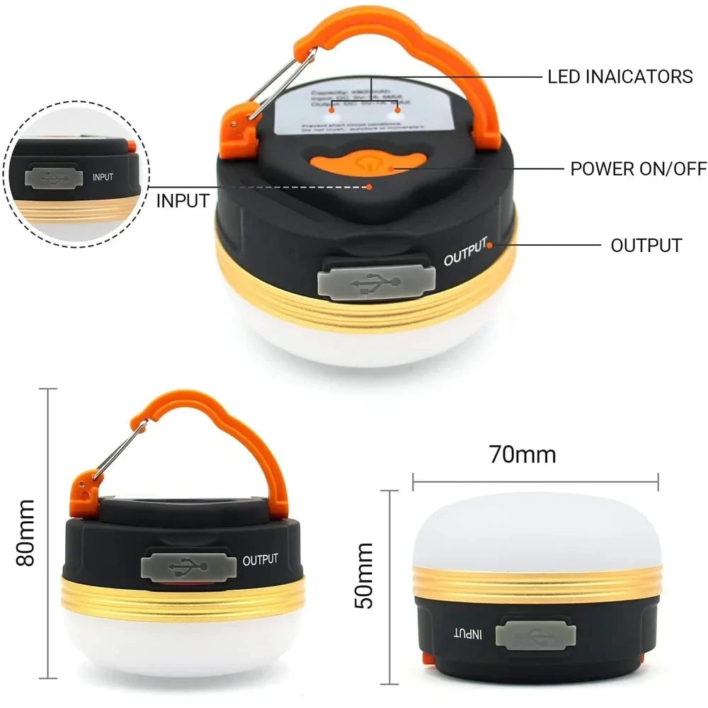 10W LED Portable Camping Light Built-in 1800mAh Battery USB Rechargeable Tent Lantern Outdoor Hiking Night Hanging Camping Lamp Oasis Select