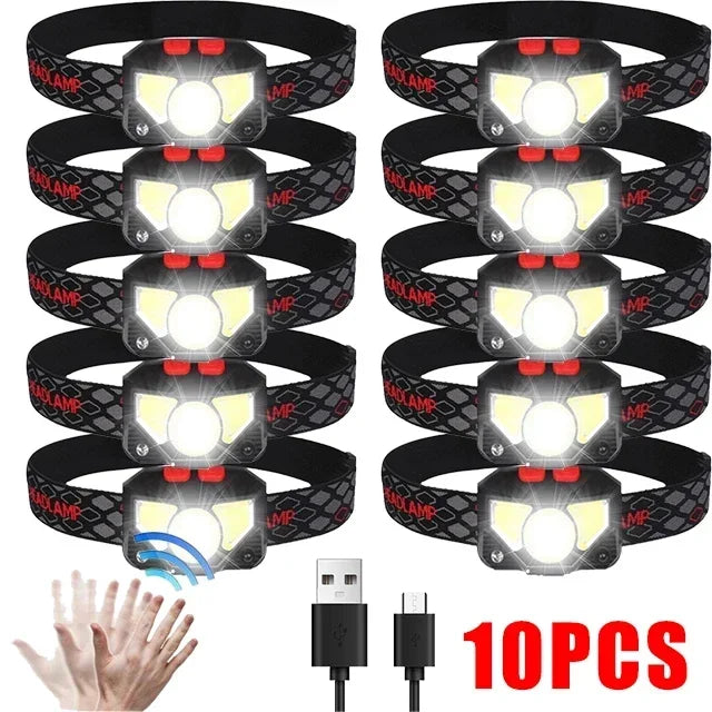 LED Sensor Headlamp USB Rechargeable – 500LM 6 Modes IPX4