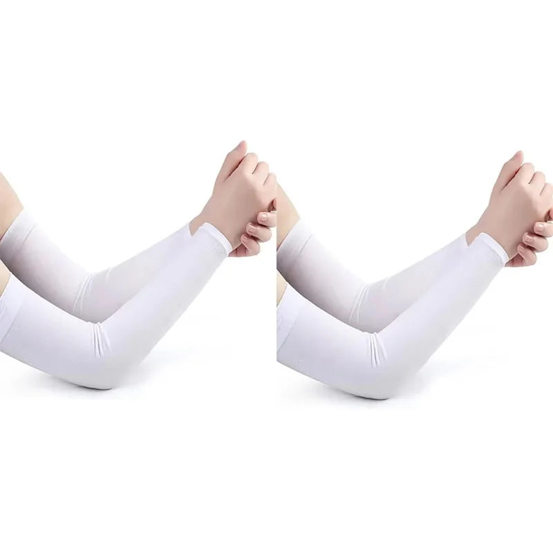 1/2pair Unisex Arm Guards for Men Women, Sleeve Warmers, Sports Sleeves, UV Sun Protection, Hand Cover, Support, Running Fishing Oasis Select 2pairs white-A