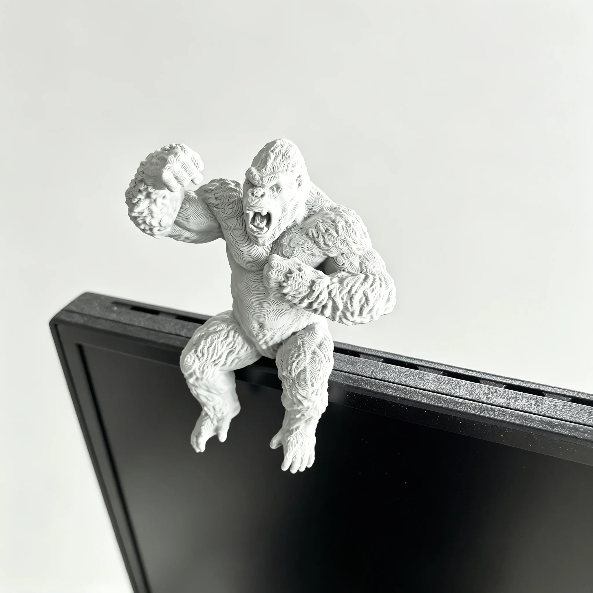 Creative Roar Gorilla Desk Monitor Topper Figurines Statues Ape Cool Desktop Ornaments for Computer Monitor Shelves Office Decor Oasis Select