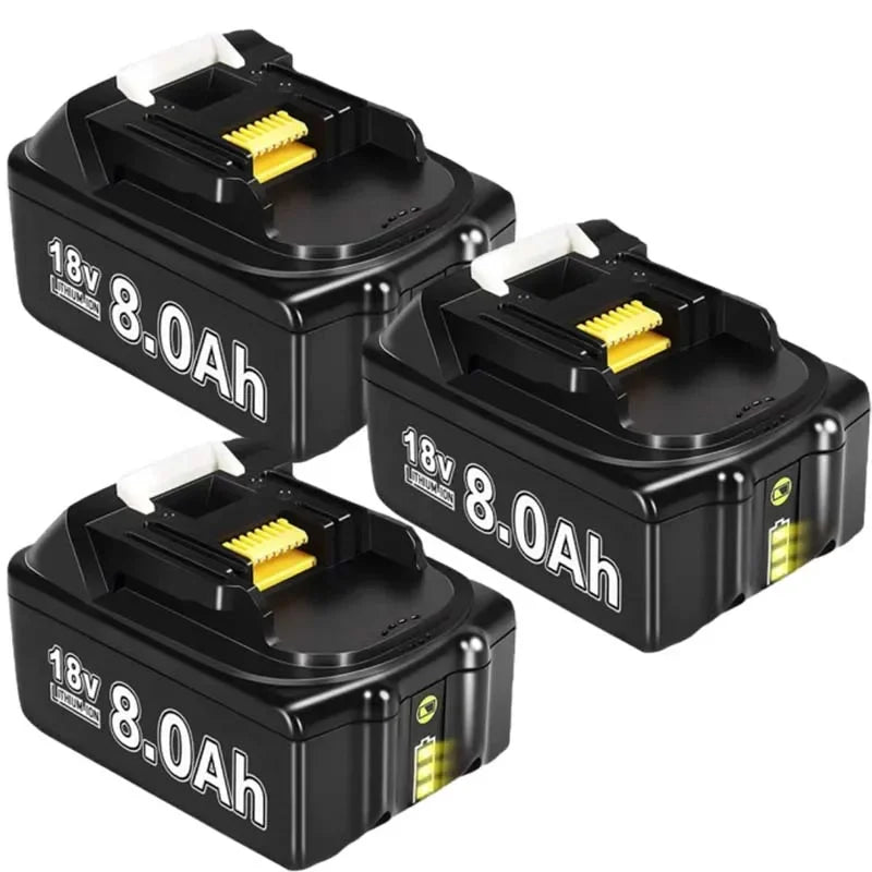 For Makita 18V Battery 8000mAh Replacement Battery Compatible For Makita BL1830 BL1850 BL1840 BL1840B BL1850B BL1890 Power Tools Oasis Select 3PCS 8.0Ah