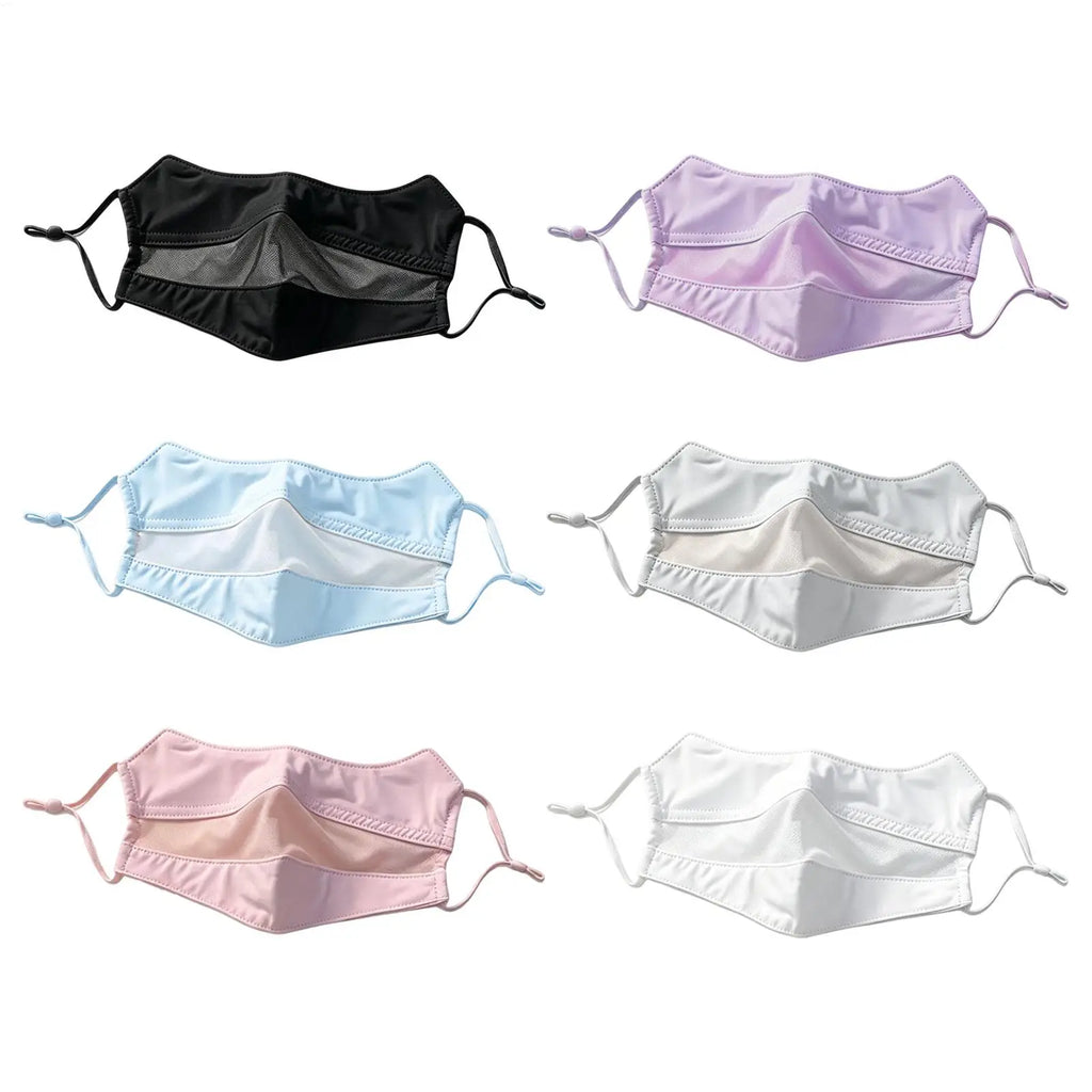 Summer Ice Silk Face Mask UV Sun Protection Respirator Men Women Adjustable Breathable Mask For Outdoor Running Cycling Sports Oasis Select