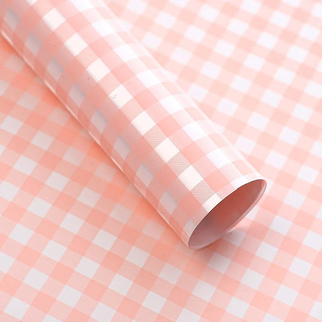 Waterproof Gingham Wrapping Paper 58x58cm | 20 Sheets Floral Gift