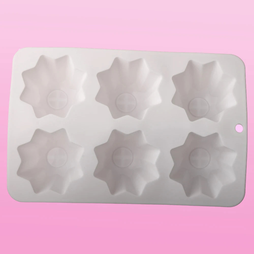 6-Cell 8-Corner Pandolo Shaped Silicone Cake Mold Christmas Dessert Making Tool Mousse Cake Mold Kitchen Baking Supplies Oasis Select