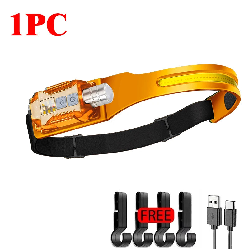 USB Rechargeable COB LED Sensor Headlamp | IP65 Waterproof