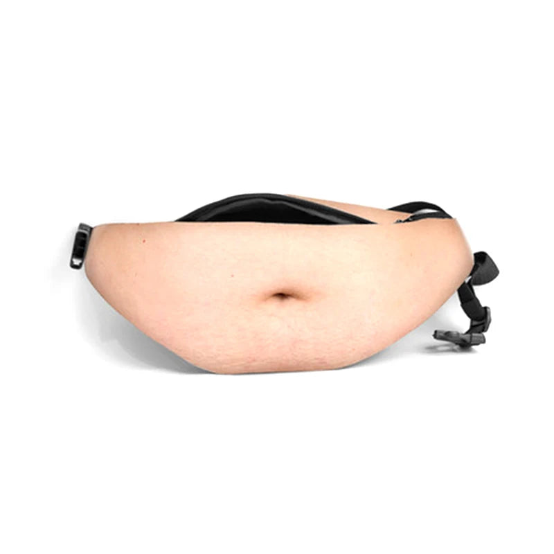 Funny Dad Bod Money Belt Bag Men Travel Bags Flesh Color Creative Fanny Pack Beer Fat Belly Bum Pouch Waist Bag Oasis Select A3