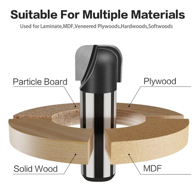 Grooving Curved Line Molding Double Arc Round Bottom Wood Router Bit 1/2 Inch Shank Milling Cutter For Trimmer Engraving Machine Oasis Select
