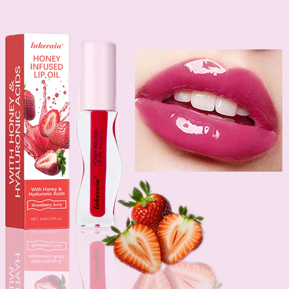 Strawberry Tinted Lip Oil Gloss – Hydrating & Plumping | ibcccndc