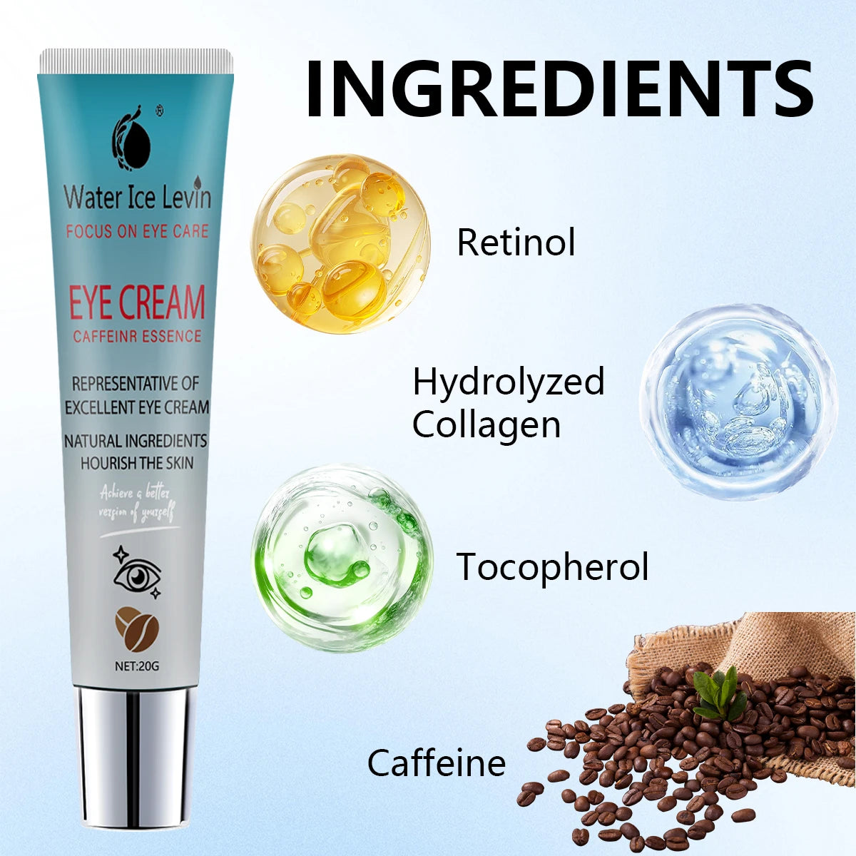 Water Ice Levin Eye Cream – Retinol, Hyaluronic Acid & Collagen Eye Cream Oasis Select