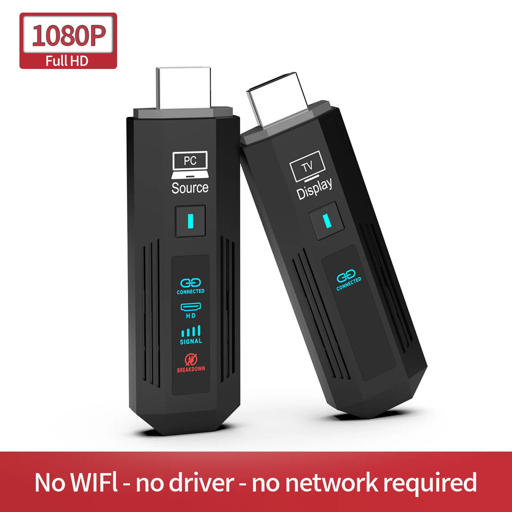 1080P 50M Wireless HDMI-Compatible Video Audio Transmitter Receiver Extender Display Adapter Dongle For TV Box Monitor Projector Oasis Select Full Set-TX RX