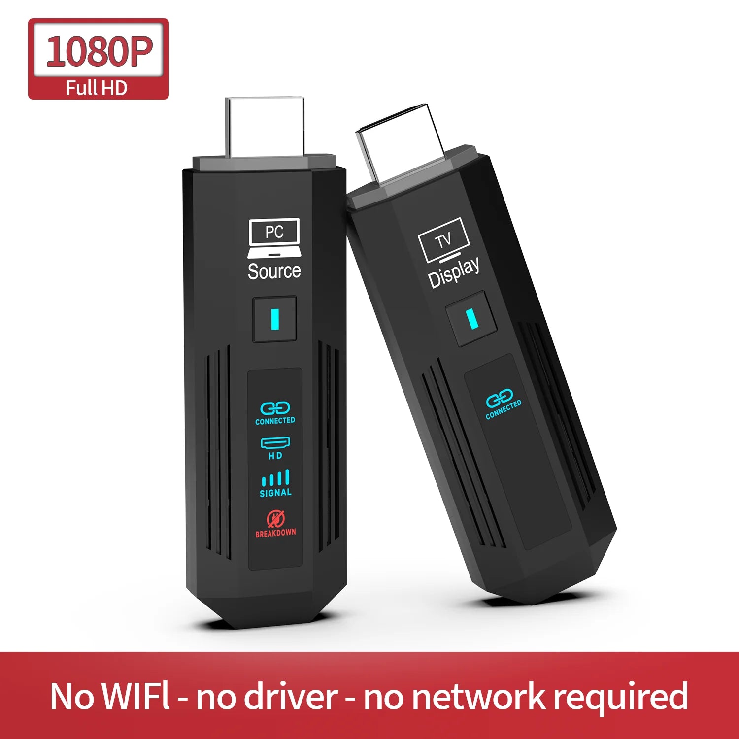 50M 1080P HDMI-Compatible Wireless Video Audio Transmitter Receiver Wireless Display Adapter From PC to Projector & Monitor Oasis Select Full Set-TX RX 1