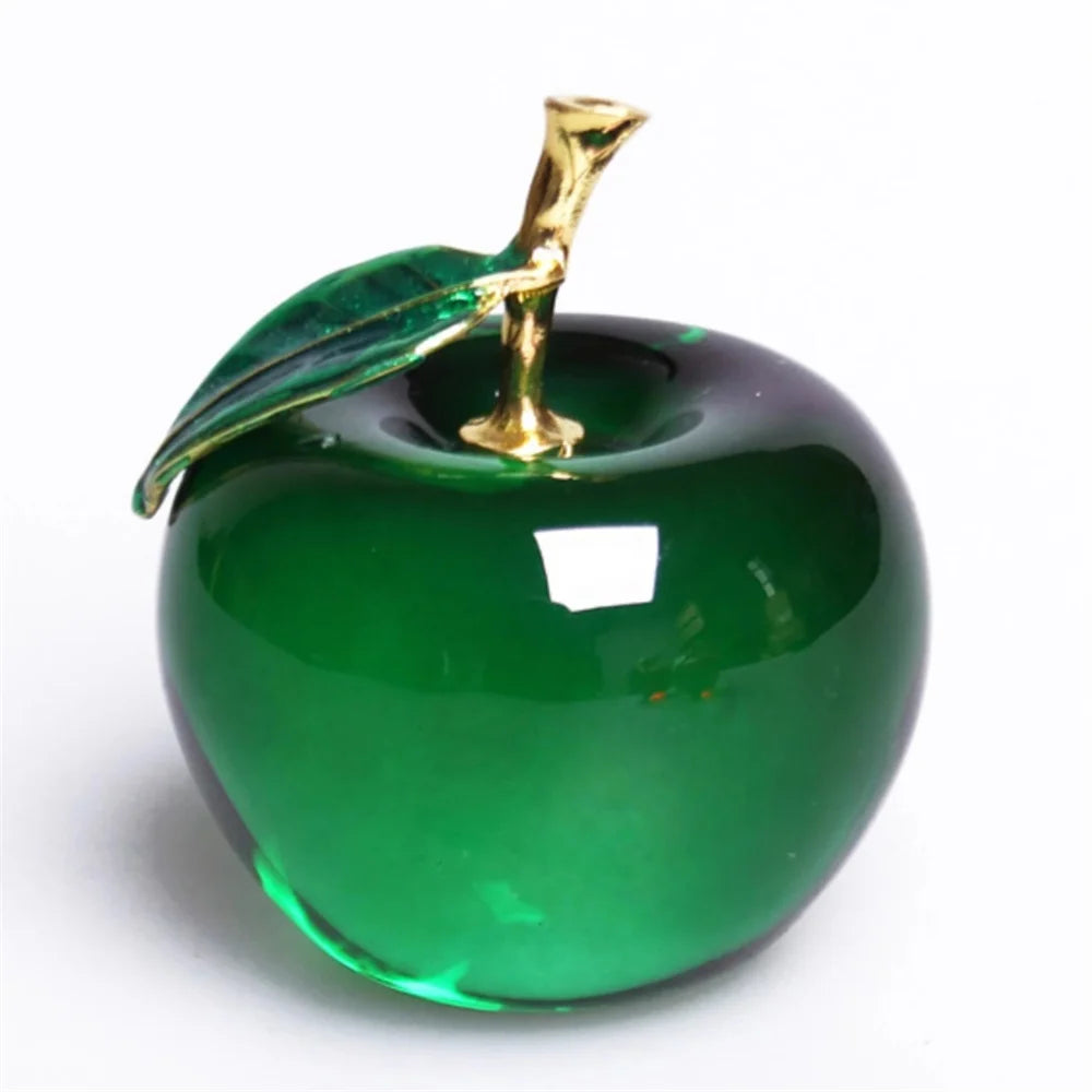 Apple Ornaments Coloured Glaze Decoration Glass Home Decoration Crystal Quartz Purple Red Pink Yellow Lucency Gift Souvenir Oasis Select Green