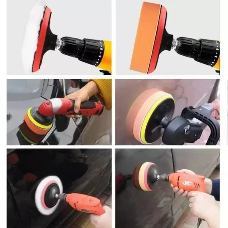 11PCS 3/5/7 Inch Polishing Pads Car Drill Bits Sponge Wool Polishing Pads Car Buffer Polisher for Sanding, Waxing, Sealing Glaze Oasis Select