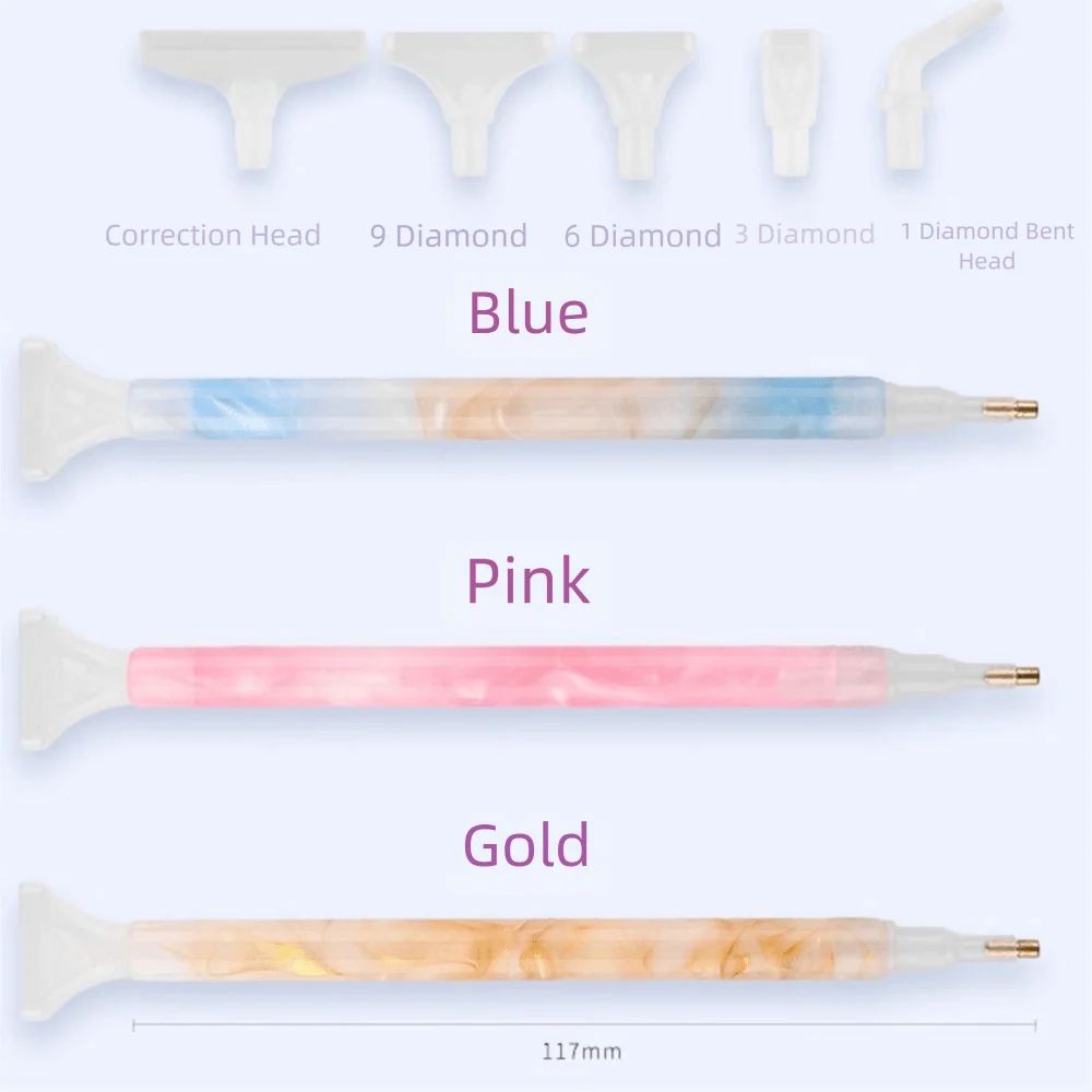 5D Diamond Painting Pen with 6 Tips | DIY Craft Point Drill Pen