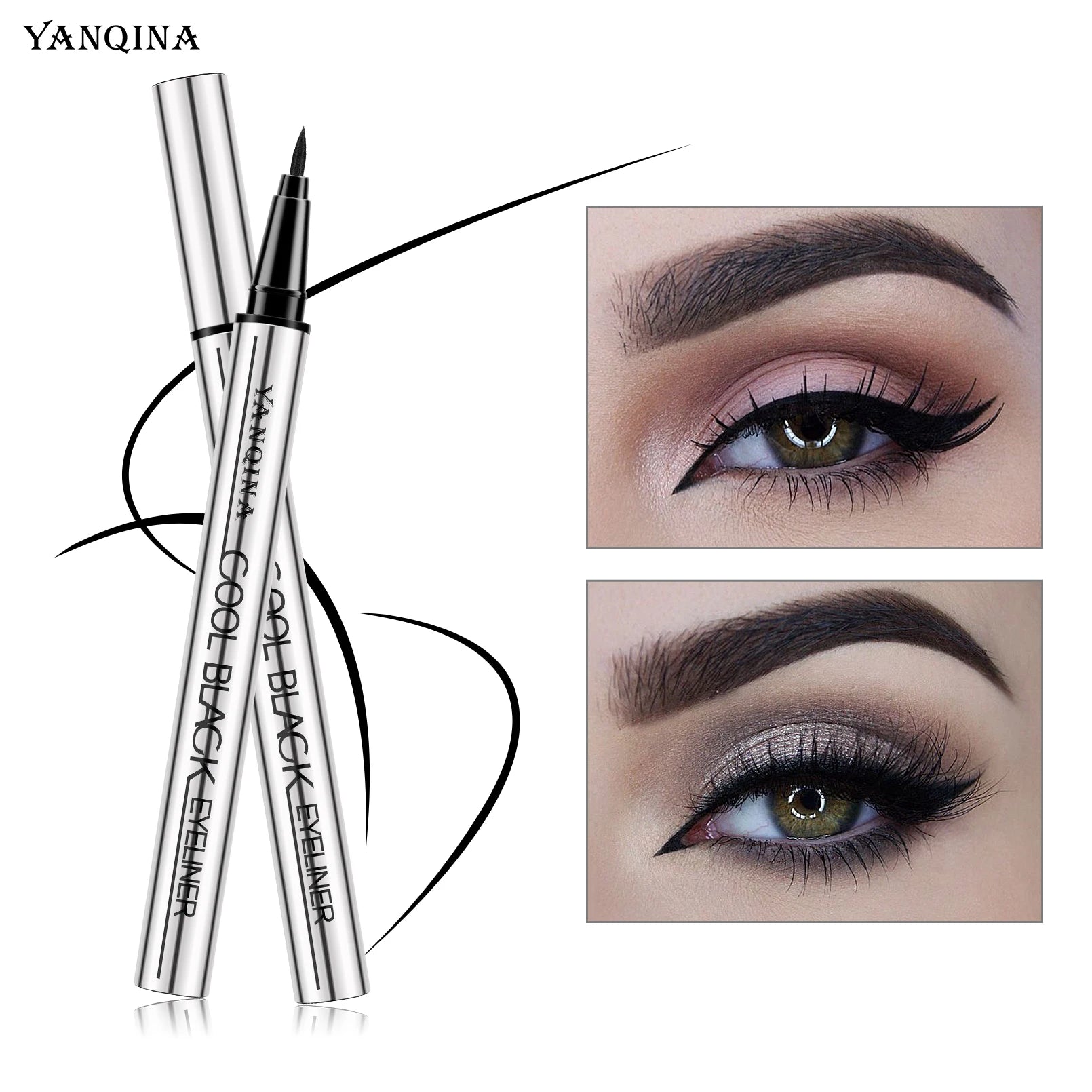 YANQINA Waterproof Liquid Eyeliner Pen – Black & Brown