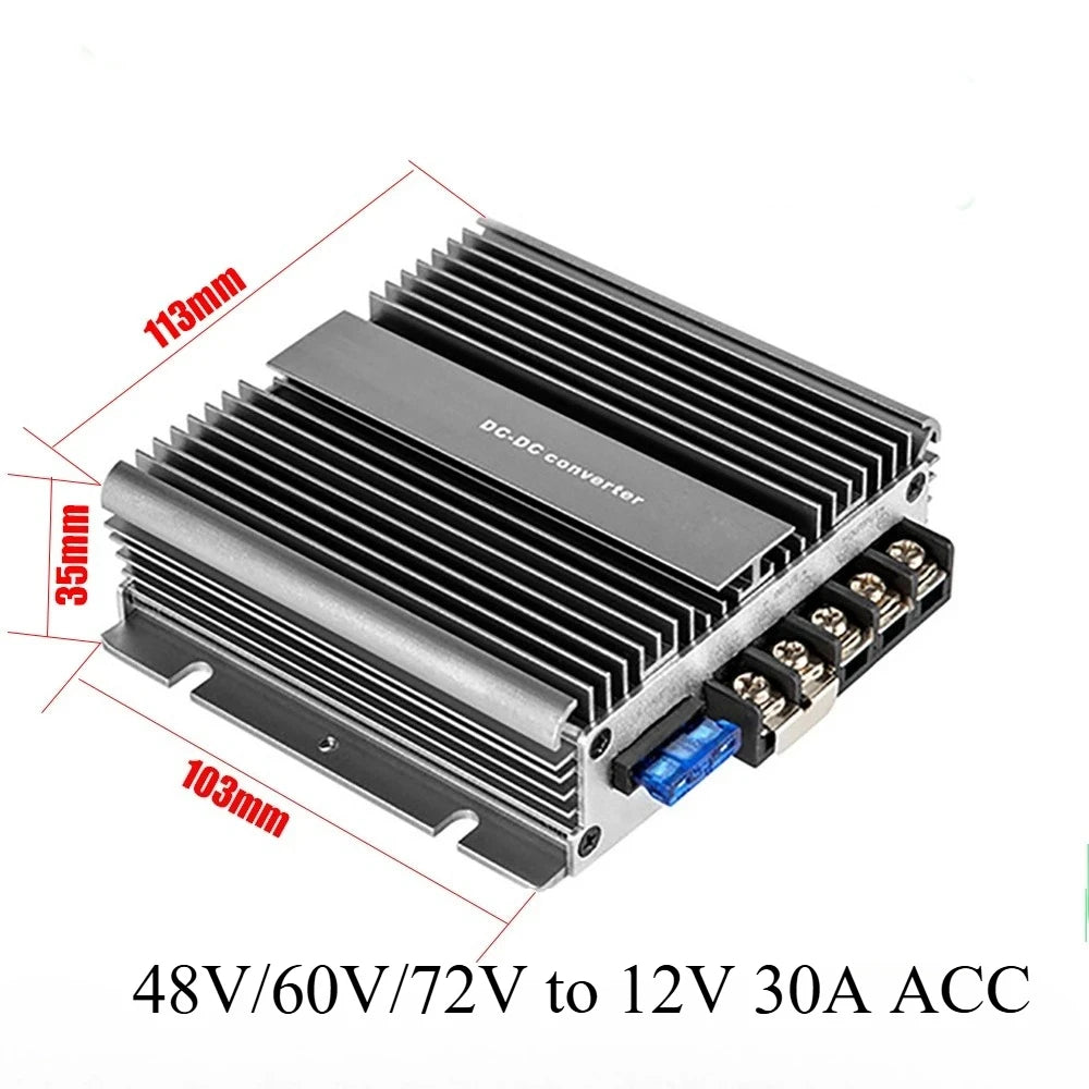 48V/60V/72V to 12V 40A 30A 20A Power Converter DC Automatic Buck Regulator Step-Down Voltage Power Supply Module For Car Oasis Select 30A ACC 40V-90V 12V