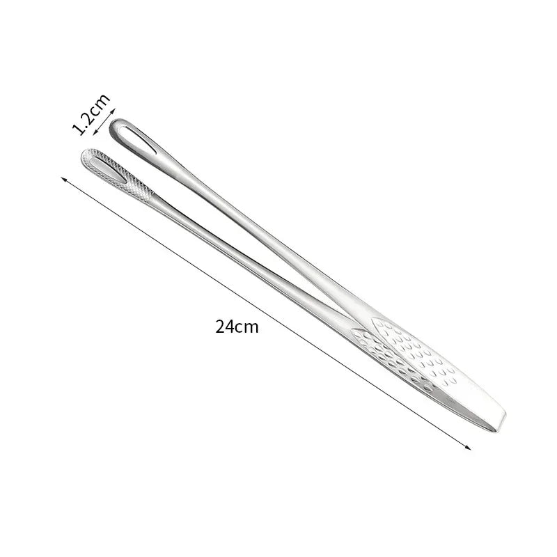 Economic Kitchen Tongs Stainless Steel Barbecue Tongs Clip BBQ Grill Meat Tongs Cooking Tweezers for Food Utensils Kitchen Tools Oasis Select 24cm