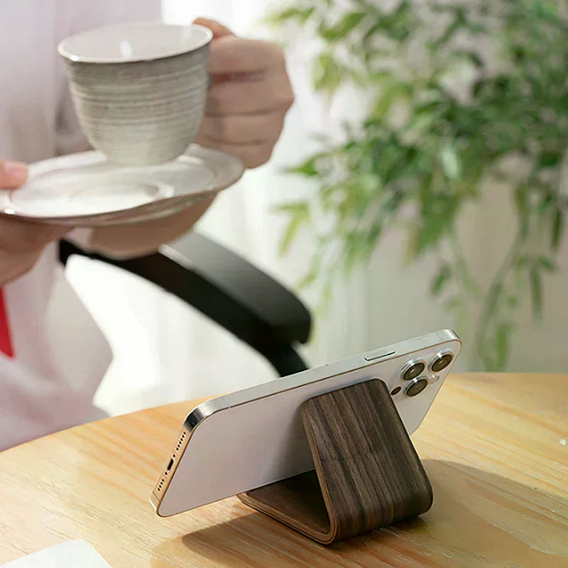 Multifunctional Solid Wood Phone Holder Front Desk Business Card Display Rack Creative Home Office Desktop Decoration Oasis Select
