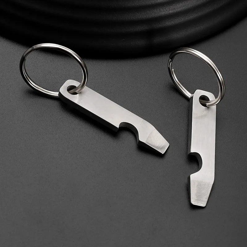 Mini Stainless Steel Keychain Bottle Opener Rustproof EDC Tool Beer Cap Opener Men Gift Dad Outdoor Camping Bar Party Survival Oasis Select