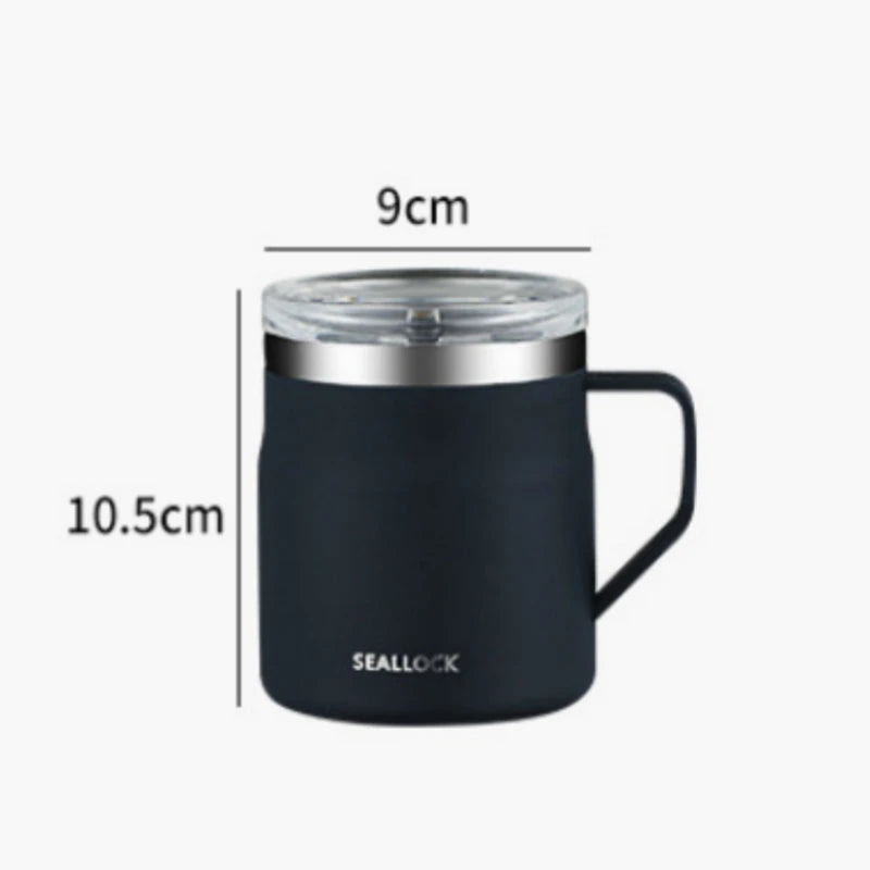 450ML Water Cup Stainless Steel Insulated Lid Drinkware Double Layer Home Office Couple Tumbler Heat-resistant Coffee Mug Oasis Select