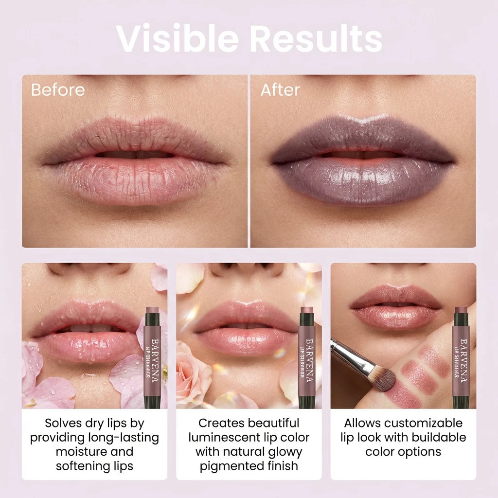 Lip Shimmer Dark Purple Tinted Lip Balm Stick Long Lasting Hydration with Natural Glowy Finish Moisturizing & Nourishing Makeup Oasis Select