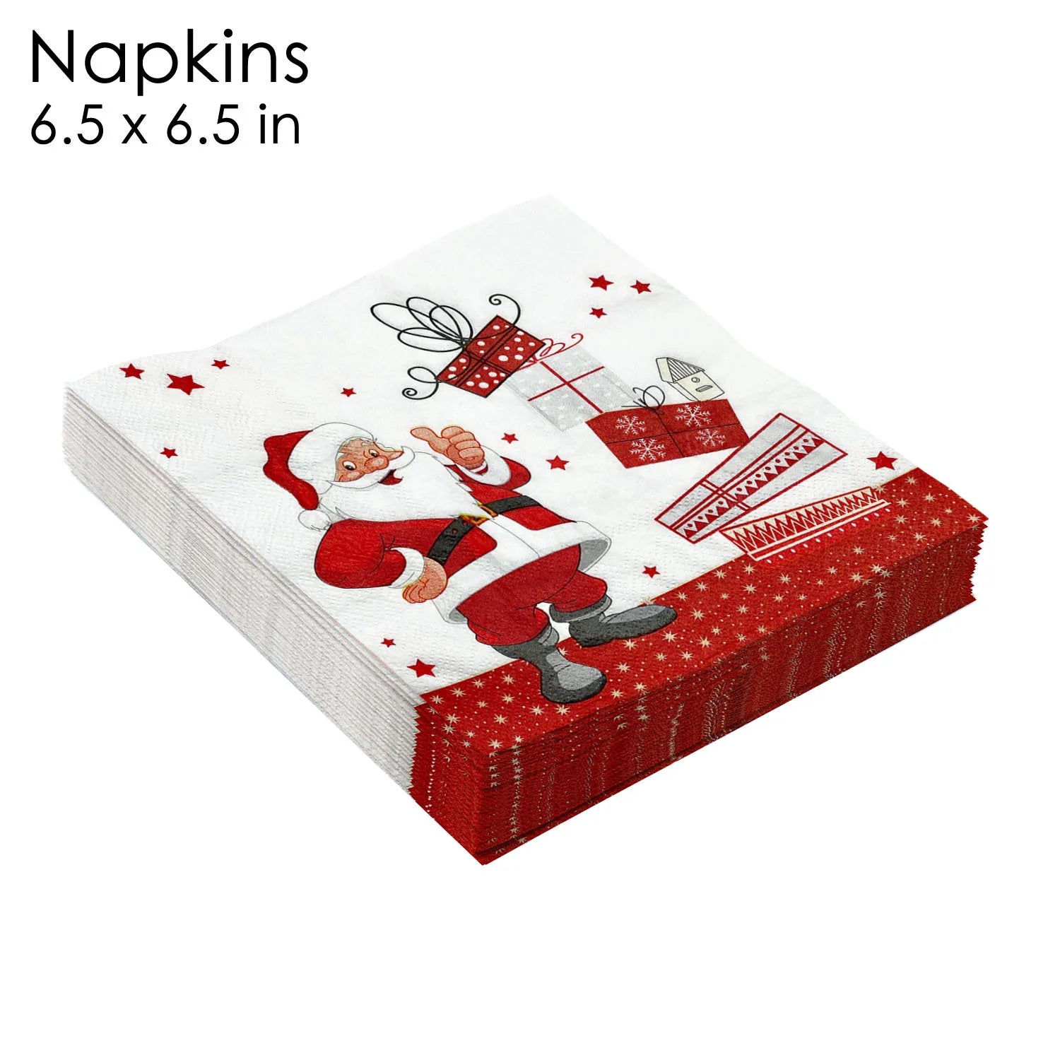 White Background Christmas Gift Two-layer Three-layer Printing Food Grade Full Plate Printing Santa Claus Gift Paper Towel Oasis Select