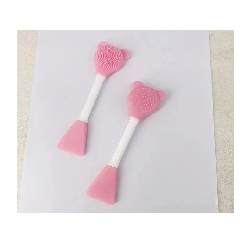 3pcs Double-headed silicone facial mask brush for cleansing pores, a cleansing brush for applying clay masks, a portable beauty Oasis Select