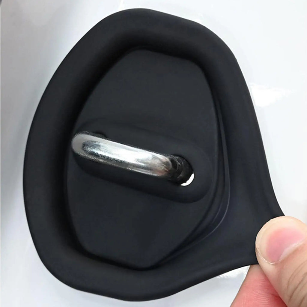 Car Door Latch Silicone Pad 4pcs Door Lock Cover Adhesive Latch Protector for Car All-Round Protective Vehicle Latch Cover Oasis Select