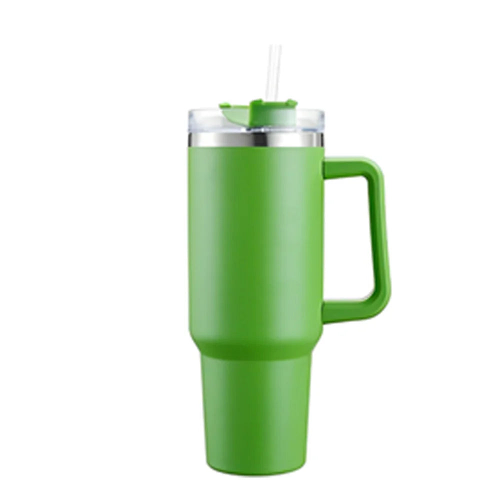 40oz Tumbler Vacuum Insulated Thermos Custom Travel Cup Stainless Steel Water Bottle Coffee Mugs With Handle Outdoor Drinkware Oasis Select green 1-1.5L
