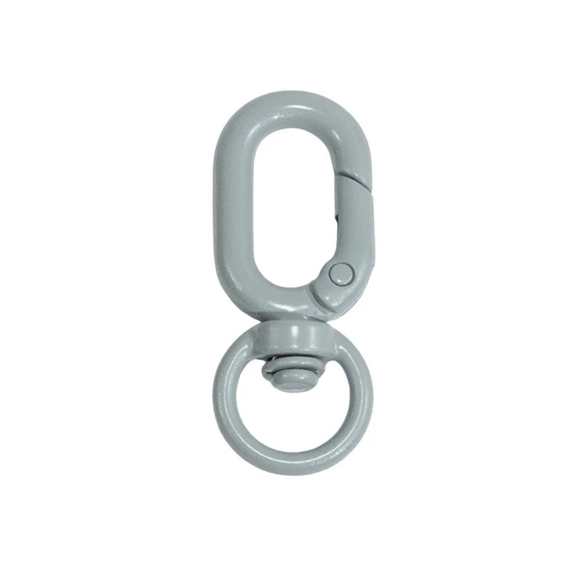 5pcs Colorful Metal Lobster Claw Clasps Swivel Lanyards Trigger Strap with Key Ring DIY Accessories for Bag Key Chains Connector Oasis Select Gray