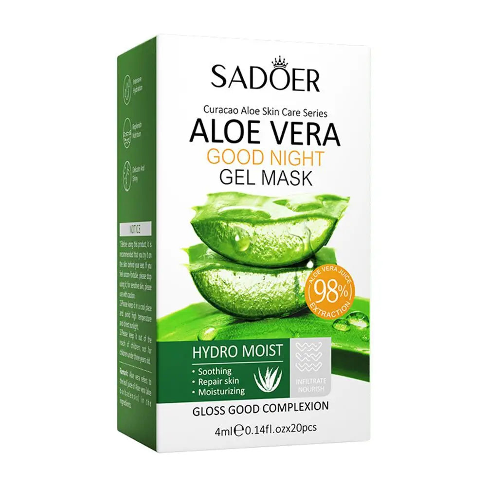 20pcs Aloe Vera & Ceramide Milk Sleeping Mask Nourishing Pores Rejuvenation Skin Smooth Moisturizing Mask Skin Care For Beauty Oasis Select B CN