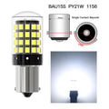 ASLENT 2-Pack 54-SMD LED Bulbs | Turn Signal Brake Reverse 12V Automotive LED Bulb Oasis Select BAU15S PY21W White