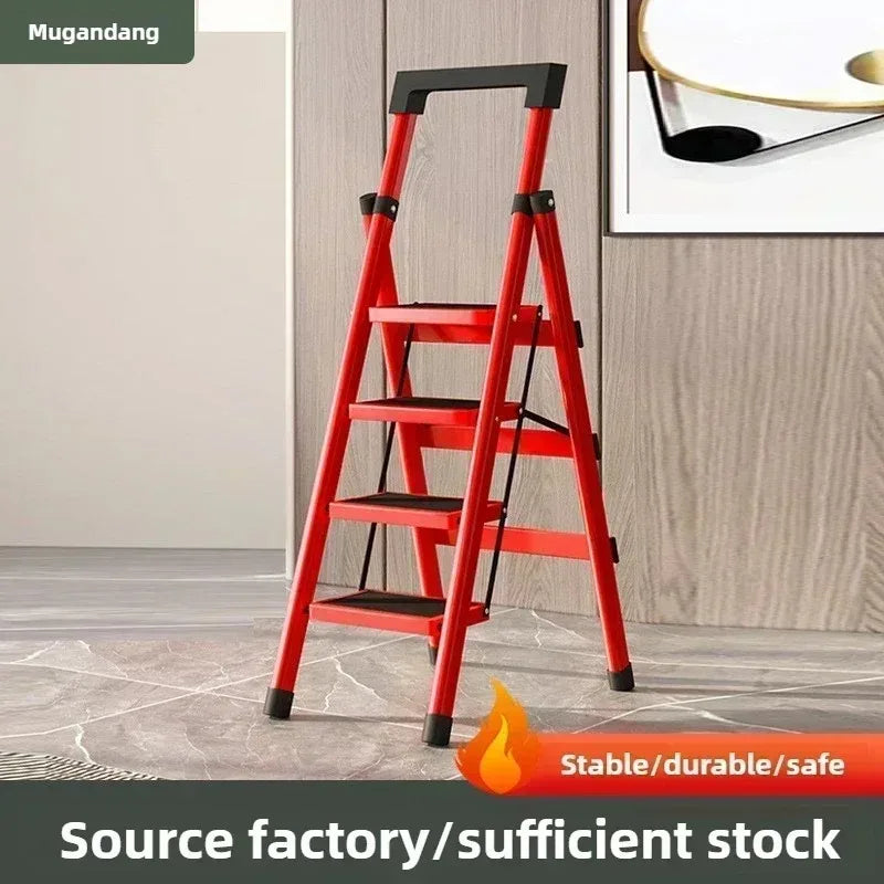 Home ladder stool folding zigzag ladder anti slip pedal ladder indoor and outdoor multifunctional portable ladder Oasis Select