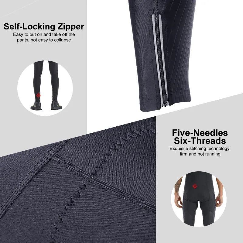 X-TIGER Men's Cycling Bib Pants Reflective Shock Absorbent Breathable MTB Mountain Road Bike Pants with Pocket Tights Oasis Select