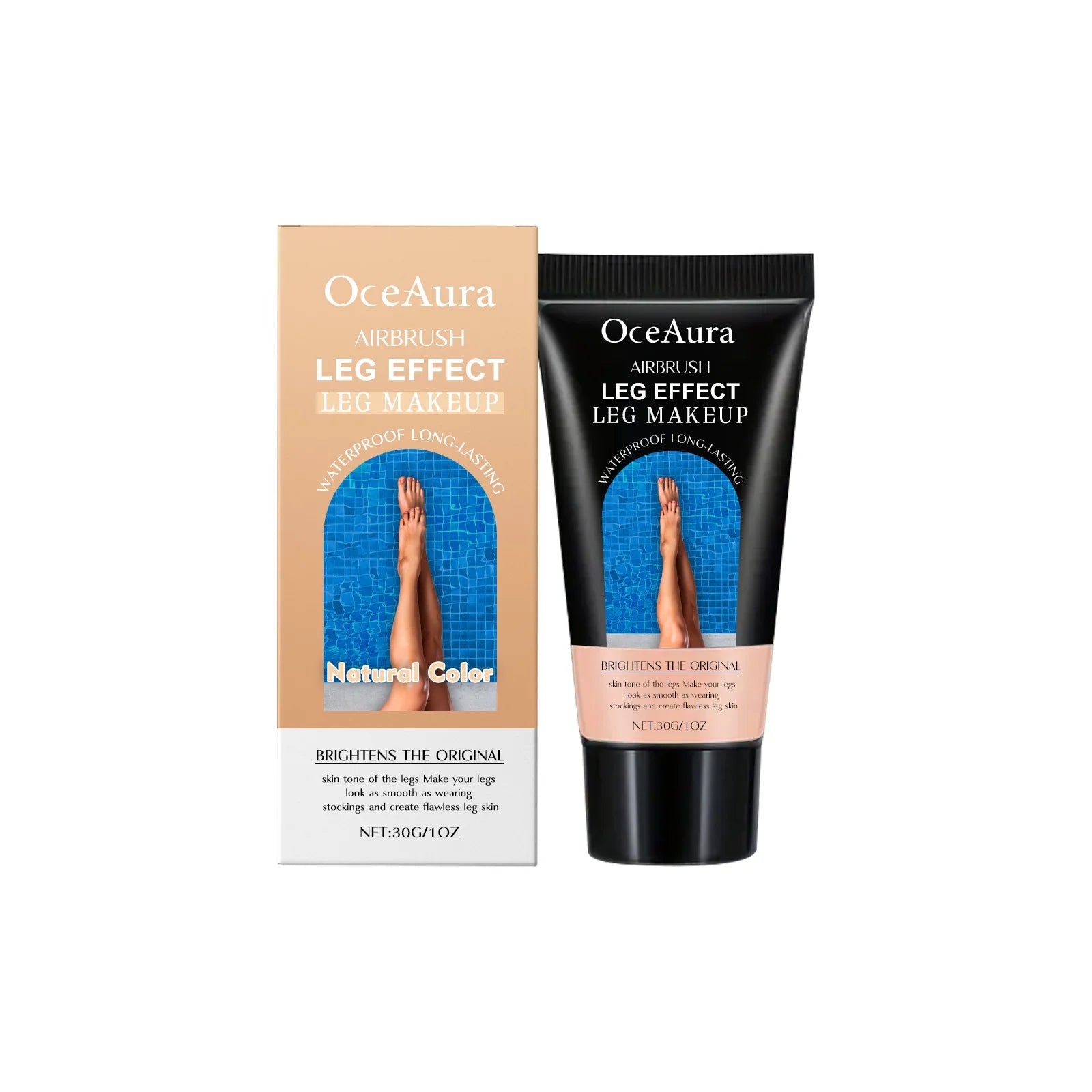 Leg Makeup Lotion Even Skin Tone Lasting Fake Tanning Wheat Tan Brown Skin Enhancer Waterproof Moisturizing Leg Foundation Cream Oasis Select 30g Natural Color
