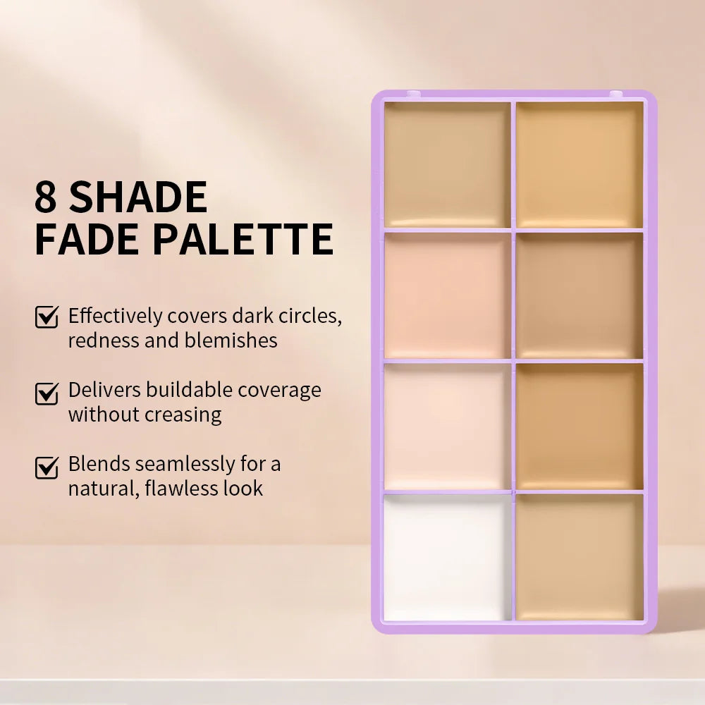 3pcs Cream Concealer Paltte & Gifts Brush Puff Long-Wear Natural Flawless Soft Matte Makeup Full Coverage Dark Circles Blemishes Oasis Select