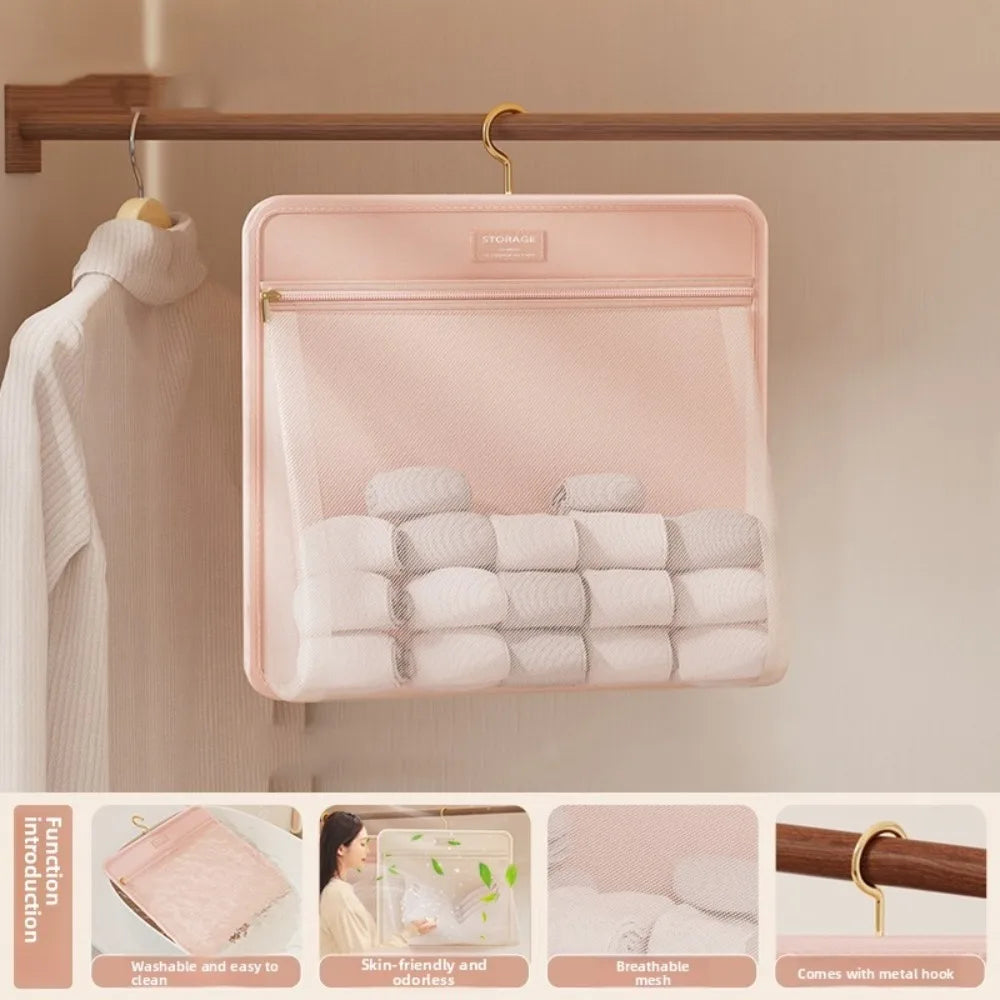 Foldable Hanging Underwear & Socks Storage Bag – Large Capacity