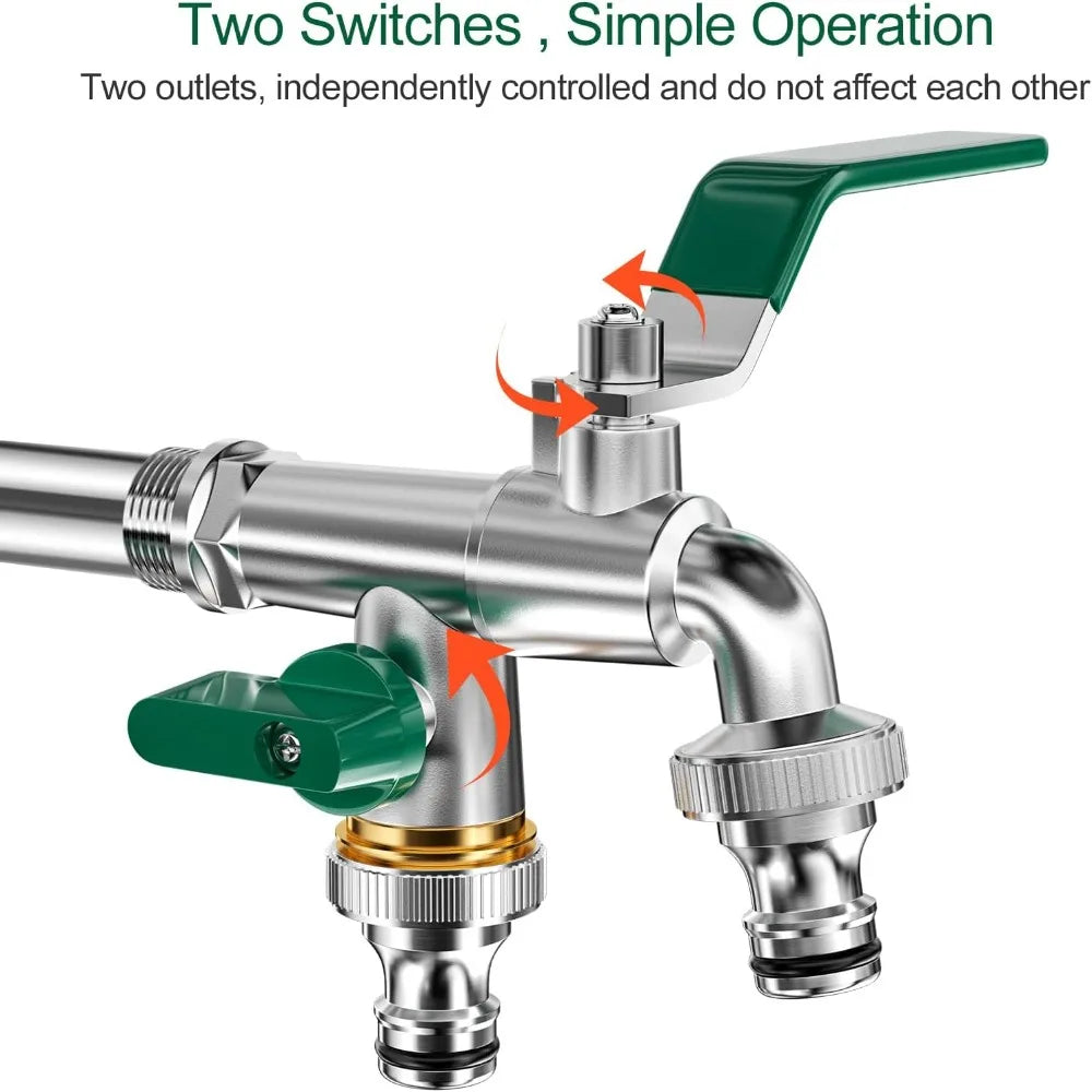 Garden Hose Brass Tap Faucet Adapter 1/2'' IBC Water Tank Connector 2-Way 1-Way Irrigation Joint Replacement Fitting Ball Valve Oasis Select