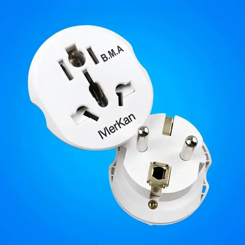 Professional Travel Adapter from AU US UK CN To EU KR; 16A 250V Wall Socket Converter; Comes with Dual Round Socket Oasis Select