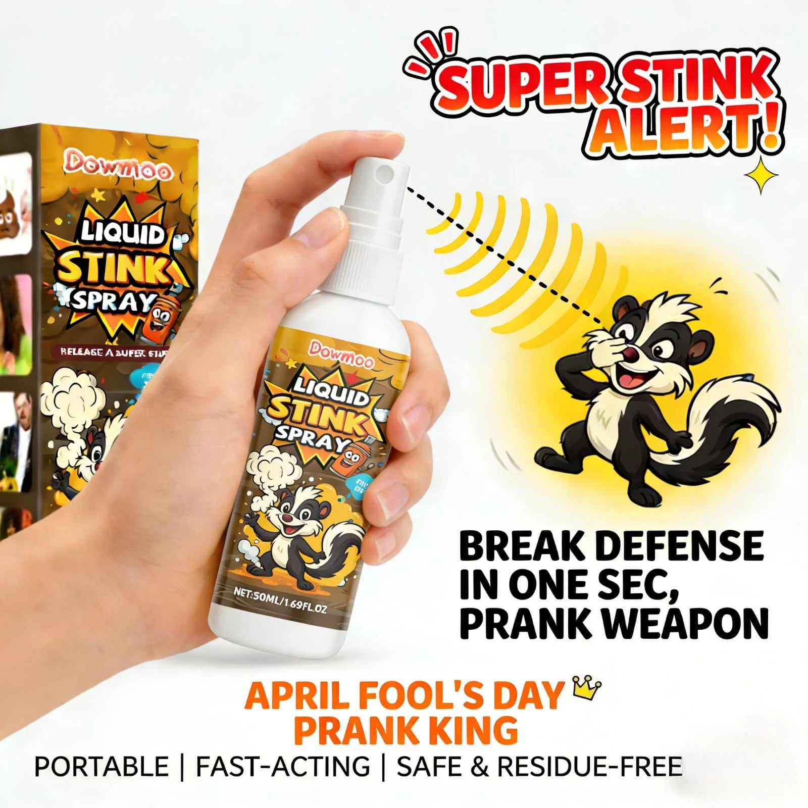 Ultra Realistic Fart Stink Spray Prank Gag Gift April Fools Day Party Joke Funny Novelty Trick Portable Pocket Size Safe Formula Oasis Select