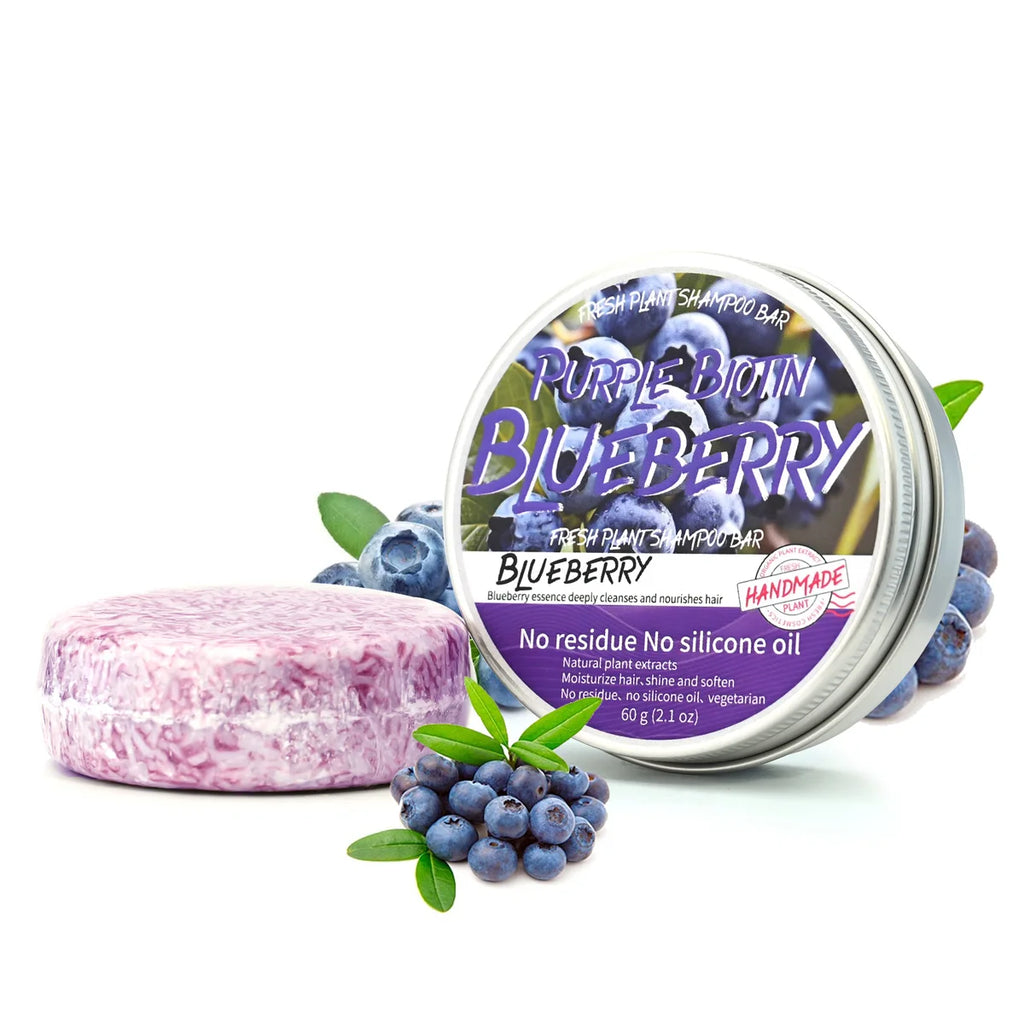 Blueberry Herbal Solid Shampoo Bar – Organic Handmade 60g