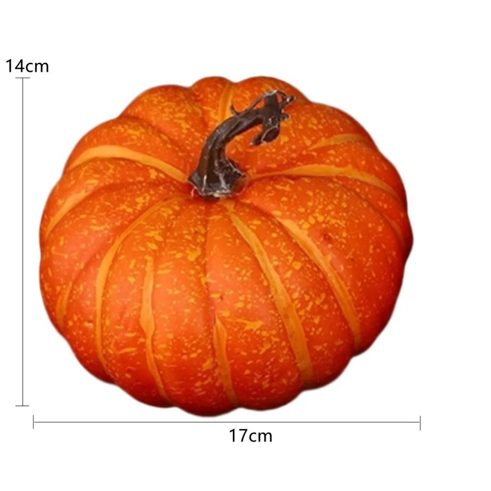 Orange/white Artificial Fake Pumpkins 17cm Perfect For Various Occasions For Halloween, Thanksgiving, Christmas, Weddings Oasis Select