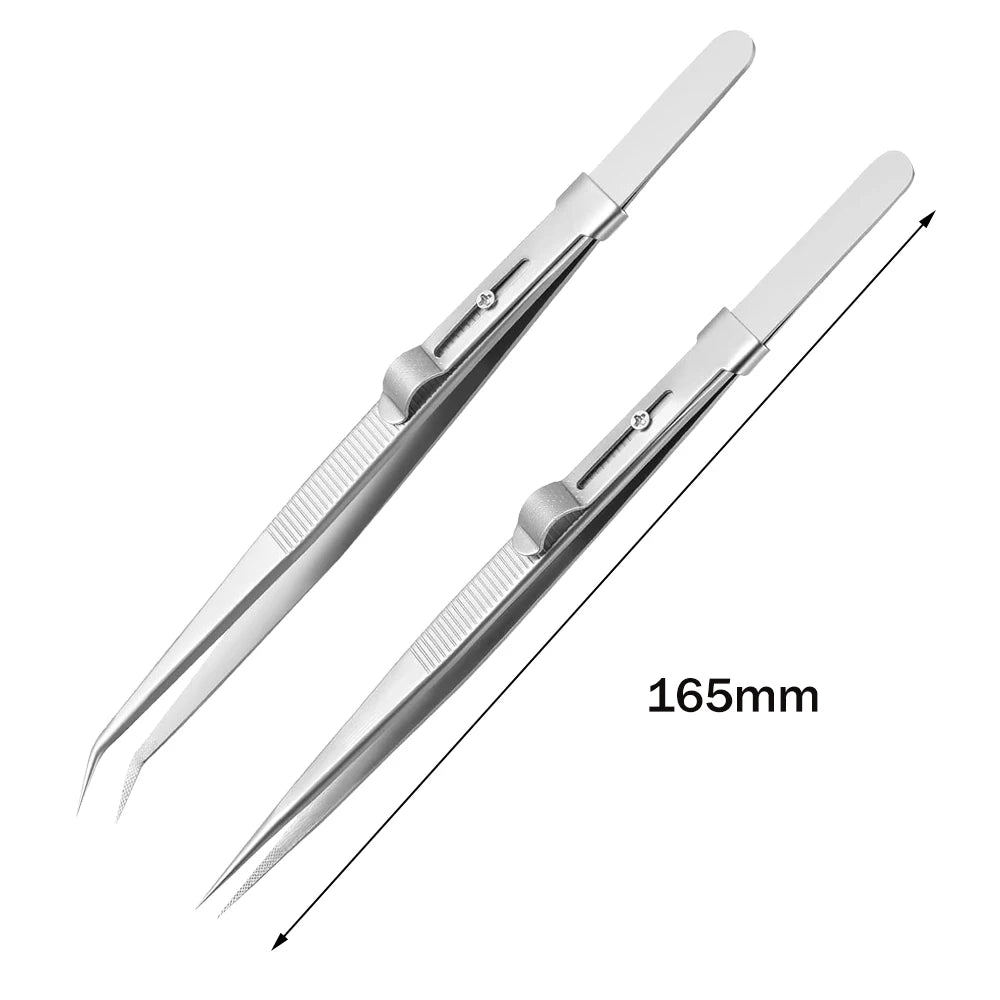 1/2/3Pcs Diamond Tweezers Gem Stone Jewelry Locking Diamond Claw Holder Beads Ball Grabber Pick up Tool Tongs for Making Oasis Select C