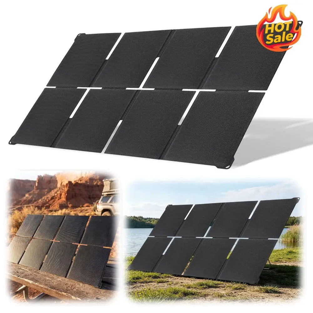 8Folds Sun-Powered Panels with USB-A and USB-C Ports Monocrystalline Silicon Solaring Chargers IPX6 Waterproof for Camping Light Oasis Select
